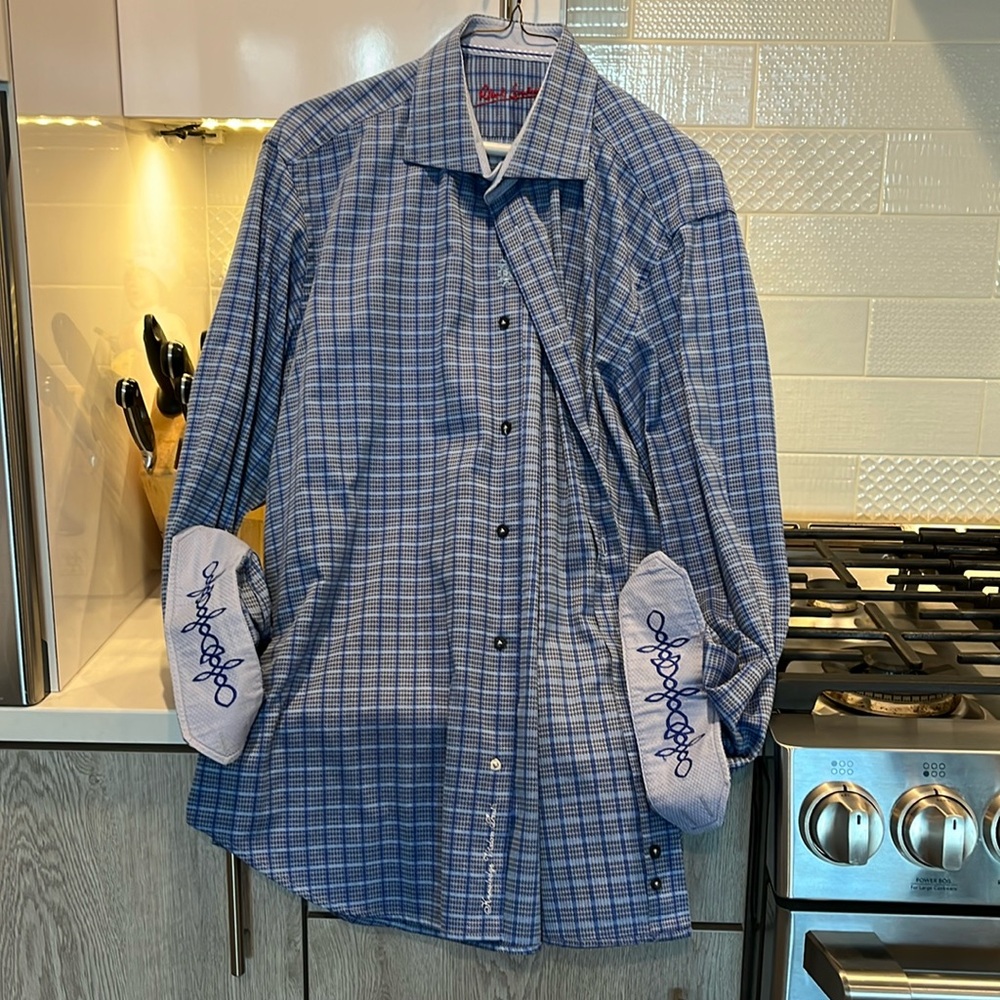 Robert Graham men’s dress shirt L blue